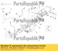 887219, Piaggio Group, tubo de escape central moto-guzzi stelvio zgulze00, zgulzg00, zgulzu01 1200 2011 2016 2017, Novo