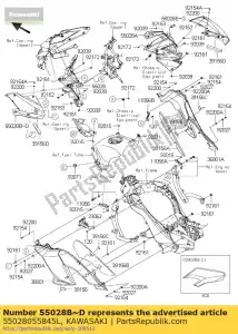 kawasaki 55028055845L capota, para cima, lateral, lh, ebon klz10 - Lado inferior