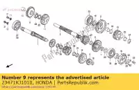 23471KJ1010, Honda, engrenage, ct / arbre 3e honda mtx  rw mtx200rw 200 , Nouveau