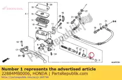 Ici, vous pouvez commander le tige, pousser auprès de Honda , avec le numéro de pièce 22884MB0006: