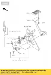 Here you can order the lever-brake,pedal from Kawasaki, with part number 430011438: