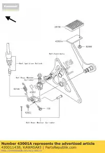 Kawasaki 430011438 freno de palanca, pedal - Lado inferior