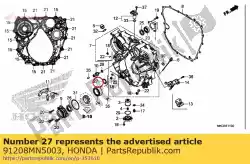 Ici, vous pouvez commander le joint d'huile, 27x34x5 auprès de Honda , avec le numéro de pièce 91208MN5003: