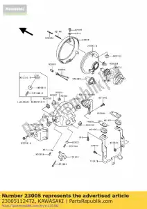 kawasaki 230051124T2 lámpara de cabeza de cuerpo, p zr1100-a - Lado inferior