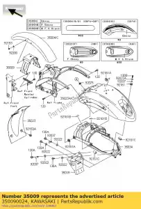 kawasaki 350090024 brace,front fender vn900c7f - Bottom side