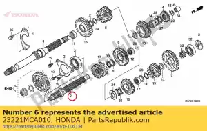 Honda 23221MCA010 shaft, counter - Bottom side