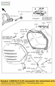 Kawasaki 14092012210H capa, bolsa lateral, lh, p.m.gr - Lado inferior