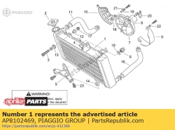 Aprilia AP8102469, Refroidisseur d'eau avec bouchon, OEM: Aprilia AP8102469