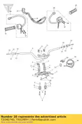 Aqui você pode pedir o punho, guiador, lh em Triumph , com o número da peça T2040740: