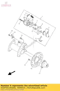 yamaha 43DF59190000 soporte, almohadilla - Lado inferior