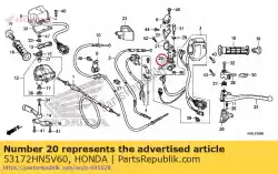 Here you can order the bracket, brake lever from Honda, with part number 53172HN5V60: