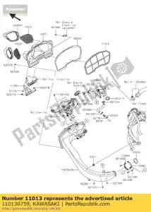 kawasaki 110130759 element-luchtfilter zx1000pgf - Onderkant