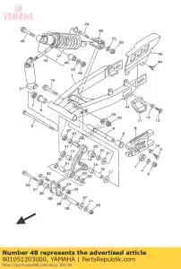 yamaha 901051203000 parafuso, flange - Lado inferior