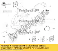 67229900A3, Piaggio Group, Kit d'étiquettes de capacité moteur 