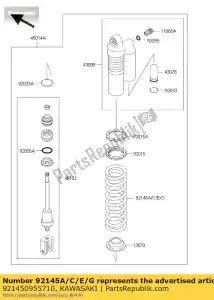 kawasaki 921450955710 ressort, choc, k = 43n / mm, l. kx85c - La partie au fond