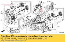 Aquí puede pedir placa, sensor de ángulo de inclinación de Honda , con el número de pieza 35162MCAA61: