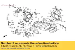 Aquí puede pedir rejilla, r. Cubierta lateral * nh4 de Honda , con el número de pieza 64285MCA000ZF: