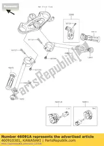 Kawasaki 460910301 control de montaje de vivienda, rh - Lado inferior