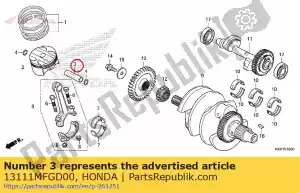 Honda 13111MFGD00 pino, pistão - Lado inferior