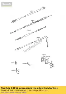 Kawasaki 540120098 kabel-gasklep, opening - Onderkant
