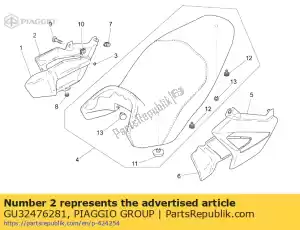 Piaggio Group GU32476281 panneau latéral droit. blanc - La partie au fond