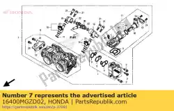 body assy., gas geven van Honda, met onderdeel nummer 16400MGZD02, bestel je hier online: