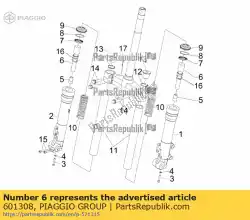 Ici, vous pouvez commander le cylindre de fourche auprès de Piaggio Group , avec le numéro de pièce 601308: