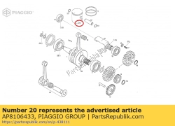 Aprilia AP8106433, Conjunto de pasador de pistón-muñeca., OEM: Aprilia AP8106433