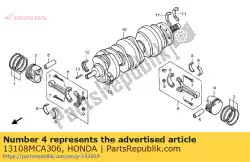 zuiger, l. (0,50) van Honda, met onderdeel nummer 13108MCA306, bestel je hier online: