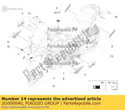 Tutaj możesz zamówić tabliczka znamionowa ece od Piaggio Group , z numerem części 2G000040: