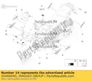 Piaggio Group 2G000040 tabliczka znamionowa ece - Dół