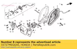 Aquí puede pedir cubierta, licencia de Honda , con el número de pieza 33727MEG640: