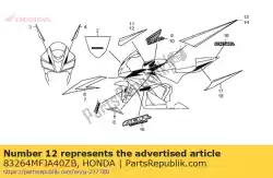 streep a, l. Top onderdak van Honda, met onderdeel nummer 83264MFJA40ZB, bestel je hier online: