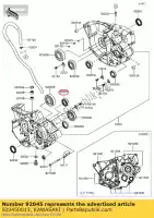 920450013, Kawasaki, Cuscinetto a sfere kx250-m2 kawasaki  kdx kx 250 500 1989 1990 1991 1992 1993 1994 1995 1996 1997 1998 1999 2000 2001 2002 2003 2004 2005 2006 2007 2008 2009 2010 2011 2012 2013 2014 2015 2016 2017, Nuovo