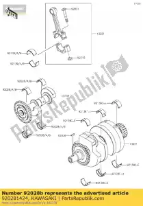 kawasaki 920281424 bucha, balanceador, sobrancelha ex250-f2 - Lado inferior