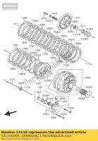 13116S005, Kawasaki, stangduw, rechts kawasaki klv  a klv1000 1000 , Nieuw