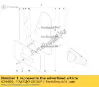 624409, Piaggio Group, montaje del parabrisas ptt piaggio liberty zapc42404, zapc42402 50 125 2006 2009 2014 2016 2017, Nuevo