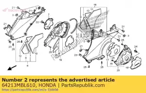 honda 64213MBL610 tapete, fr. piscador - Lado inferior