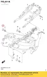 Here you can order the nut,crank case from Suzuki, with part number 4192233E30: