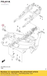 suzuki 4192233E30 nut,crank case - Bottom side