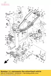 Aquí puede pedir conjunto reposapiés trasero 1 de Yamaha , con el número de pieza 5RU274302000: