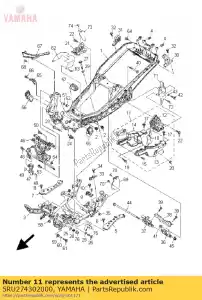 yamaha 5RU274302000 conjunto reposapiés trasero 1 - Lado inferior