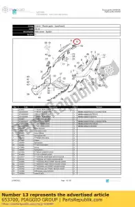 Piaggio Group 653700 portaequipajes tubo canal enchufe derecho - Lado inferior