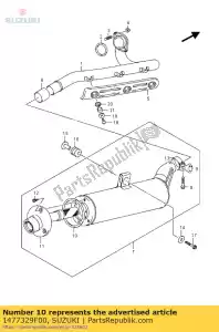 Suzuki 1477329F00 joint, silencieux - La partie au fond