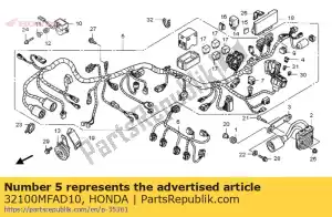 honda 32100MFAD10 harnais, fil - La partie au fond