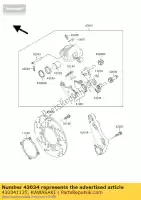 430341125, Kawasaki, houderrem, achter cal zx600-e1 kawasaki zz r zzr 600 1993 1994 1995 1996 1997 1998 1999 2001 2002 2003 2004 2005 2006, Nieuw