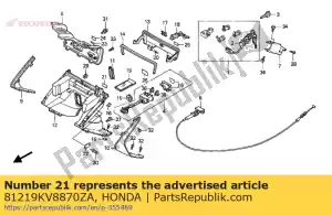 Honda 81219KV8870ZA etiqueta, glov * type2 * - Lado inferior