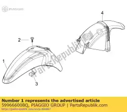 Here you can order the front mudguard from Piaggio Group, with part number 59966600BQ: