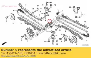 honda 14312MCA780 pignon, distribution (17t) - La partie au fond