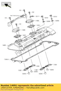 Kawasaki 140910704 cover,head - Bottom side